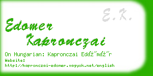 edomer kapronczai business card